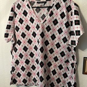 Vintage Los Angeles Rose scrub top.